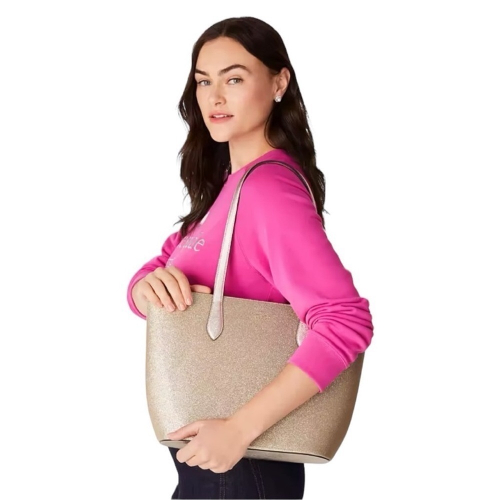Kate Spade Gold Glitter Tote NWT - Picture 2 of 6